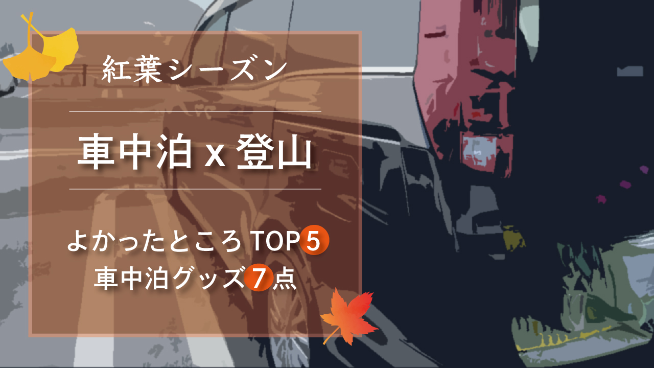 【登山口駐車場に車中泊】よかったことTOP５＆グッズ紹介